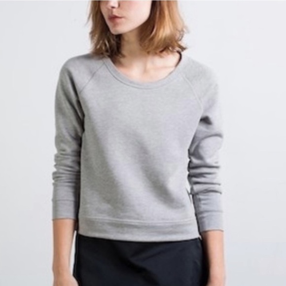 Everlane French Terry Heather Light Gray Sweatshirt Sweater Small - Picture 1 of 5
